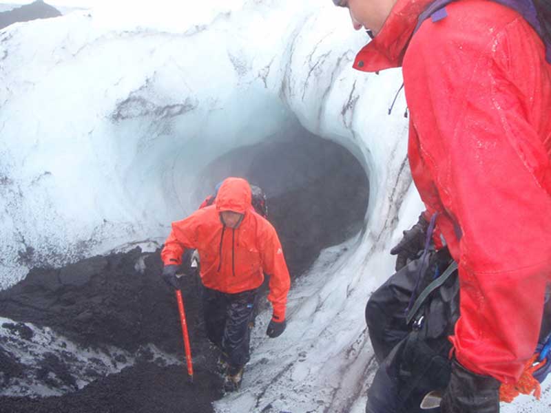 Glacier meltwater tunnel